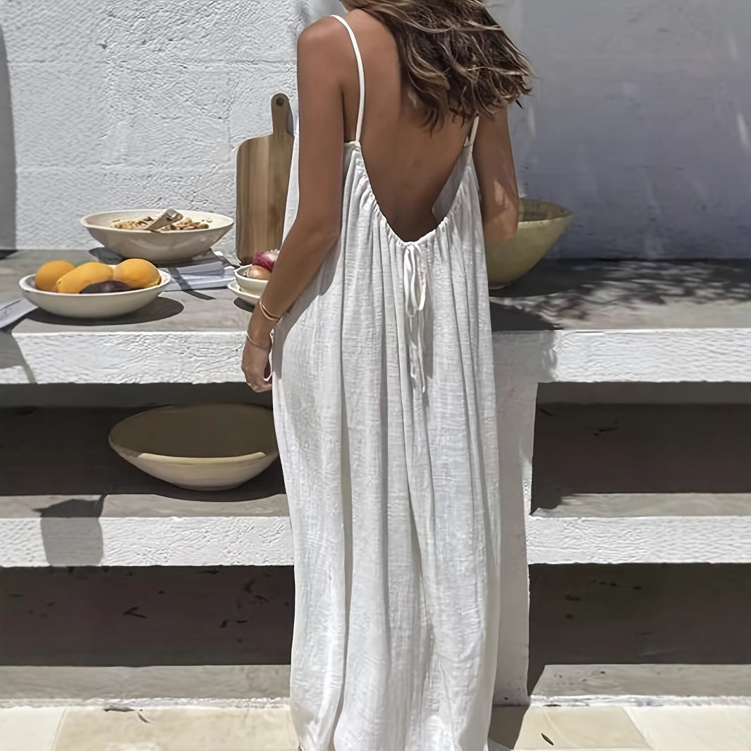 Backless Cami Maxi Dress for Vacation & Honeymoon