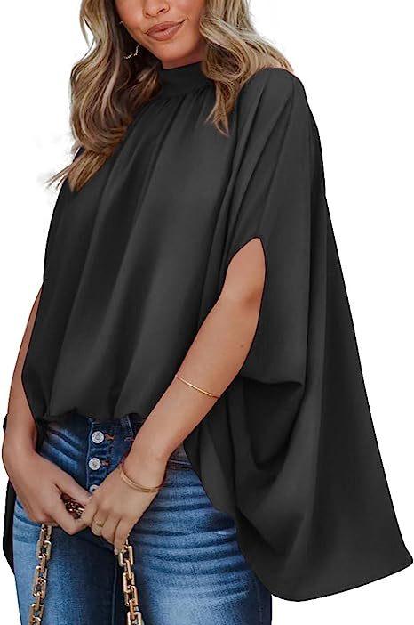 Oversized Top Batwing Sleeve Tarpaulin