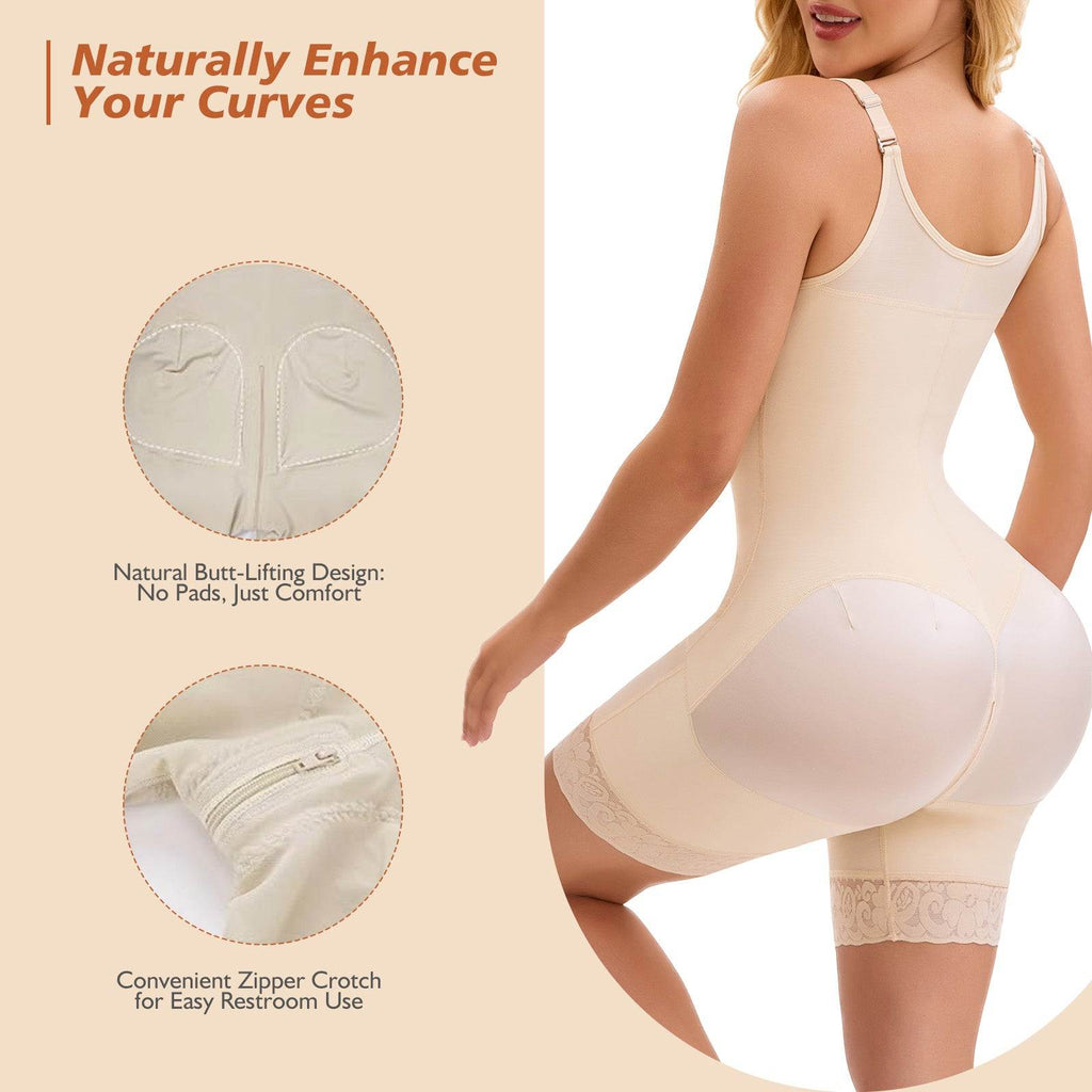 Fajas Colombianas Postpartum Full Shapewear For Women Tummy Control Body Shaper Butt Lifter With Zipper Crotch - Laylace