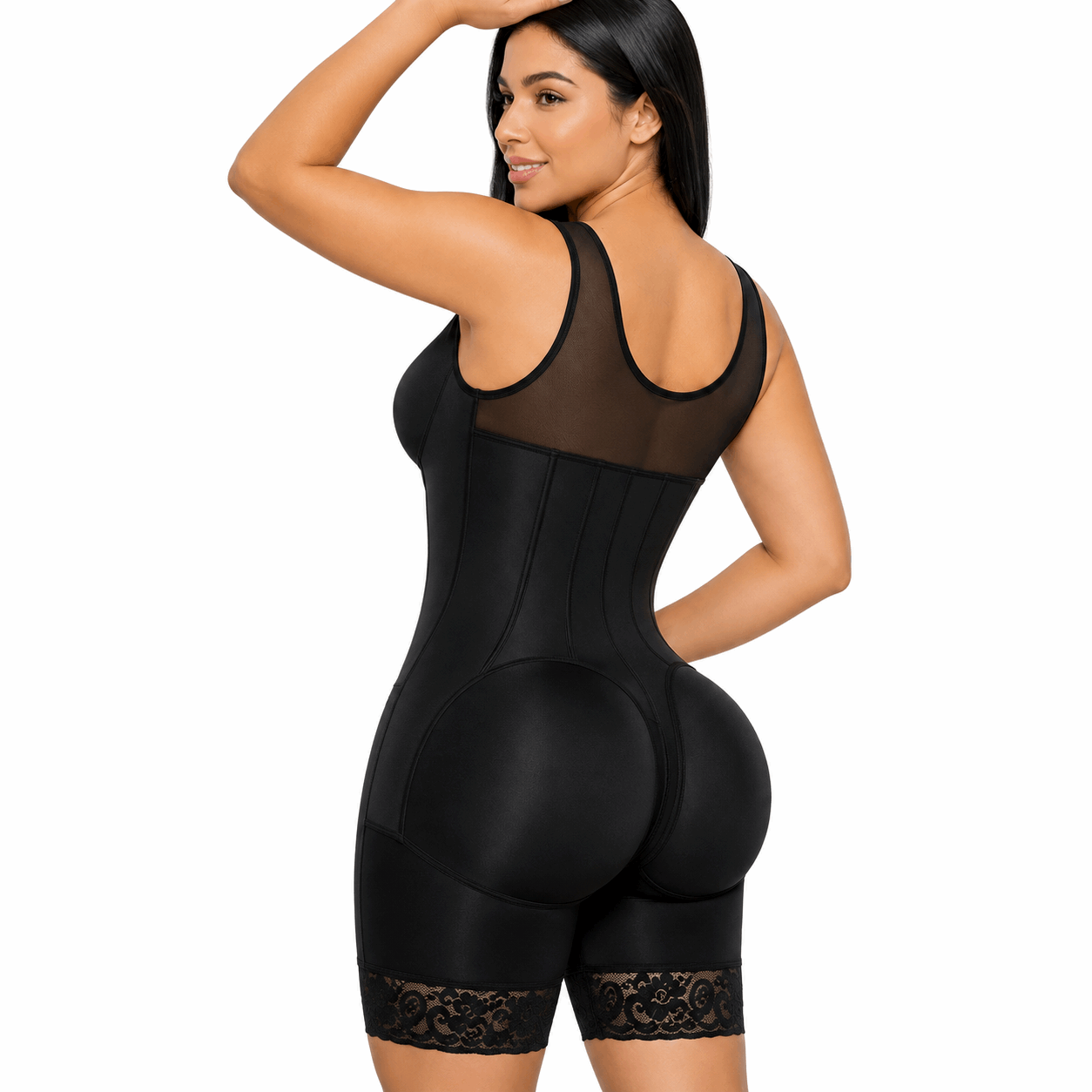 Women wearing Black Colombian Faja Shapewear_ Butt lifting