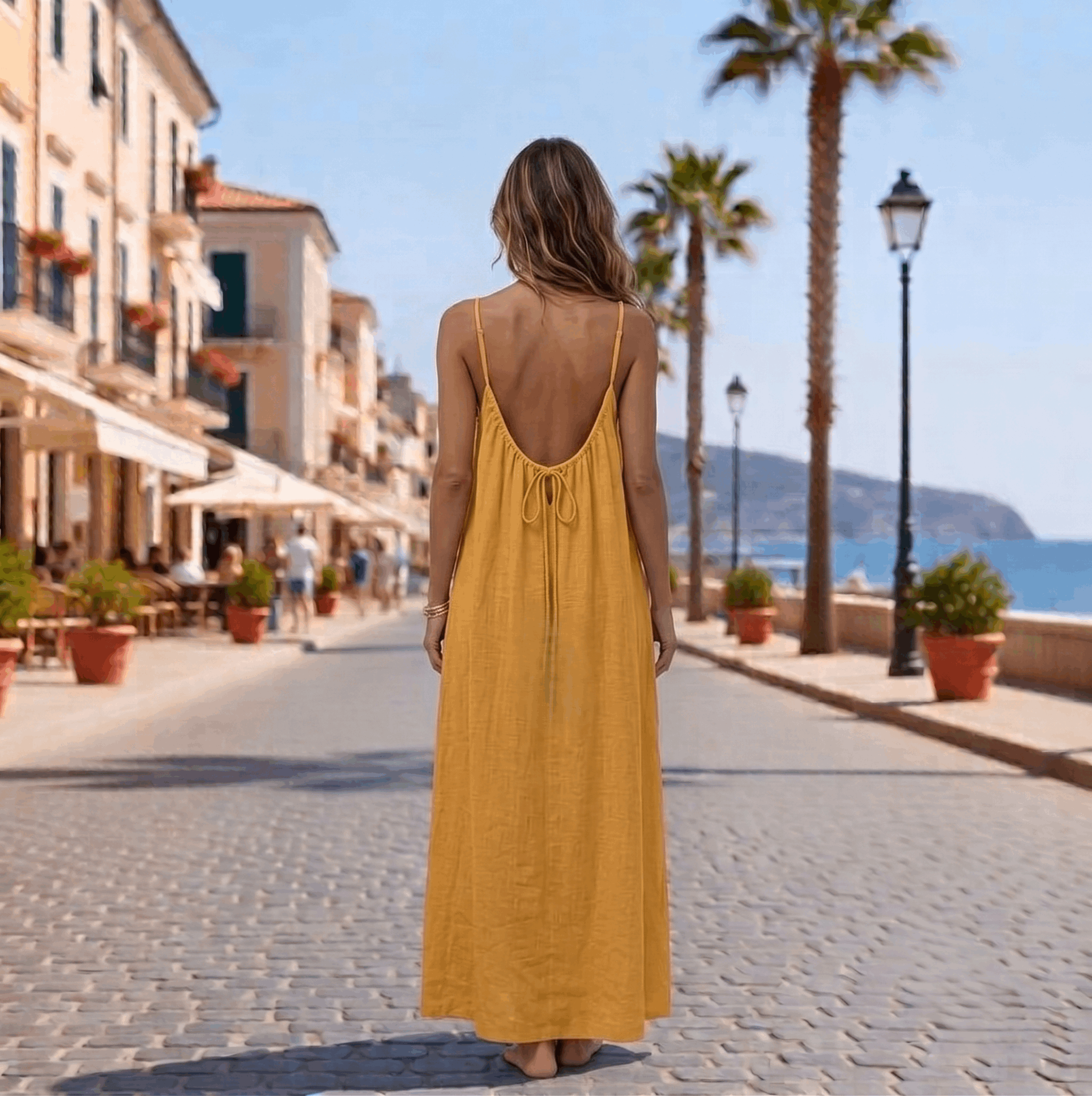 Backless Cami Maxi Dress for Vacation & Honeymoon