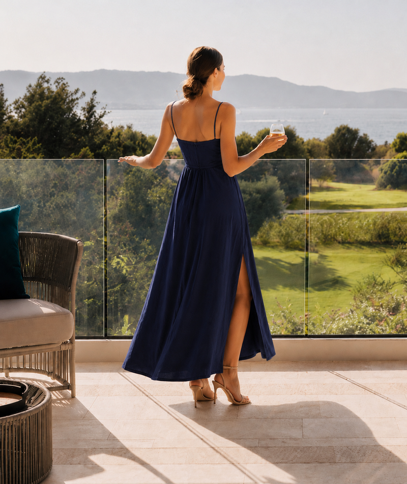 Laylace™ Elegant V-Neck Midi Dress | Date Night, Wedding Guest & Party Dress