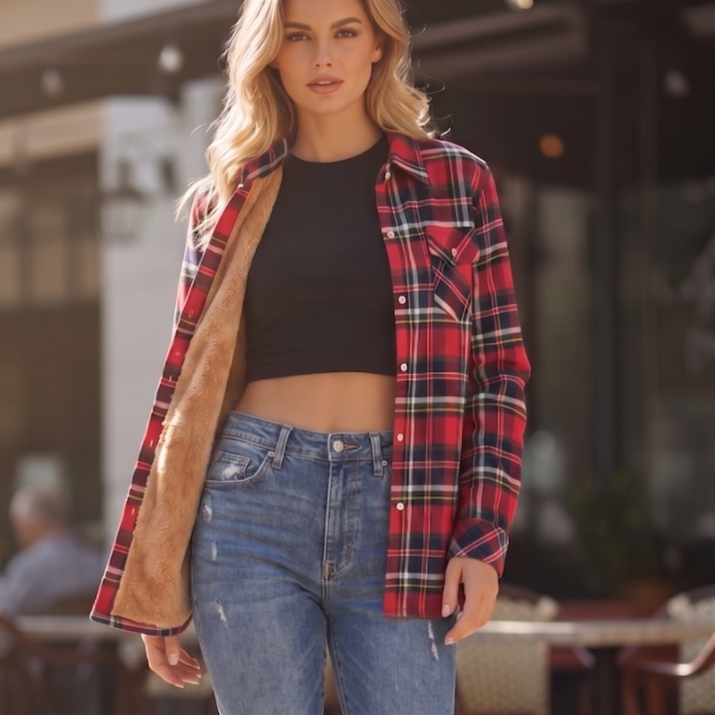 Women's Plaid Flannel Shirt | Warm Long Sleeve Shirt | Laylace