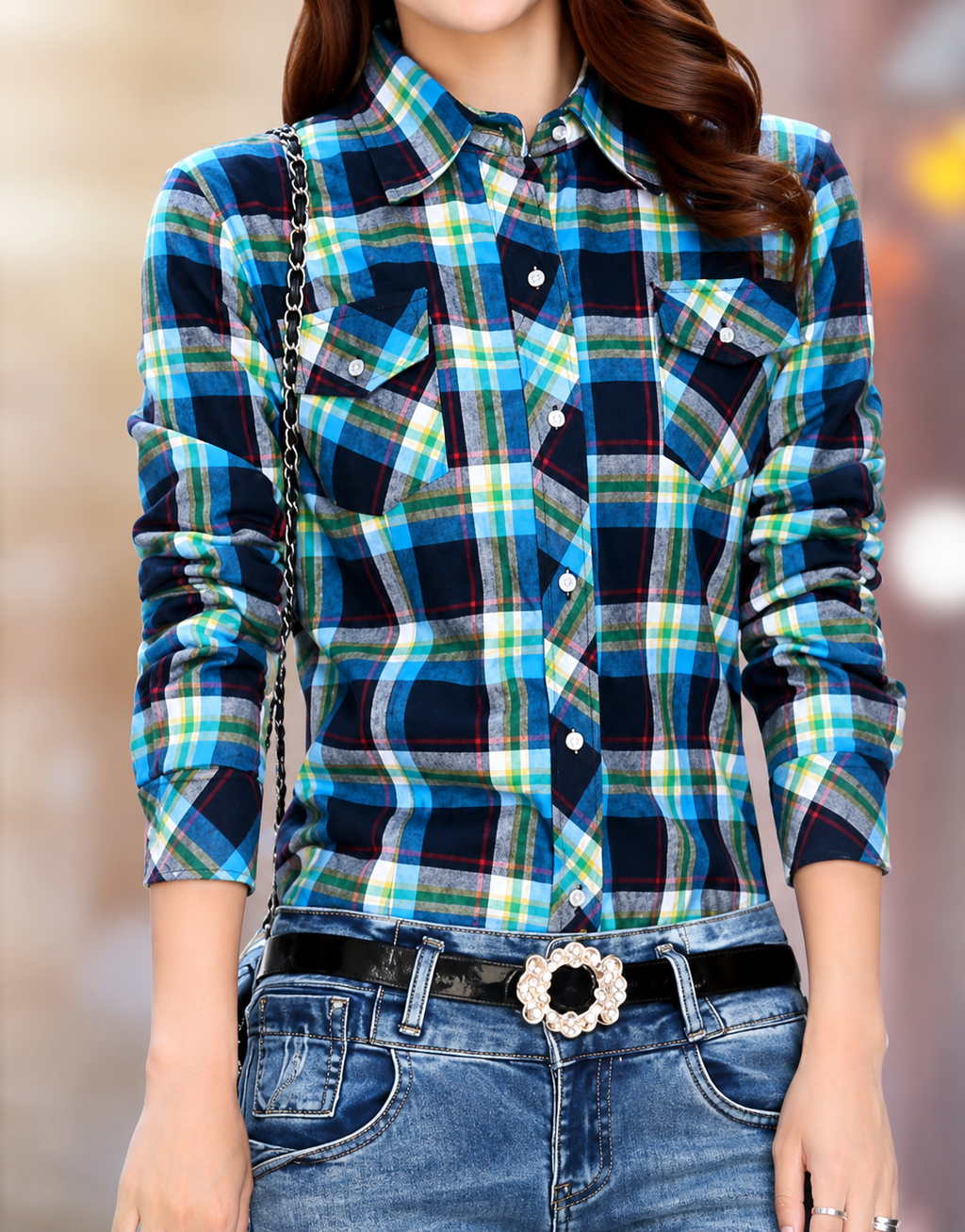 Women's Plaid Flannel Shirt | Warm Long Sleeve Shirt | Laylace
