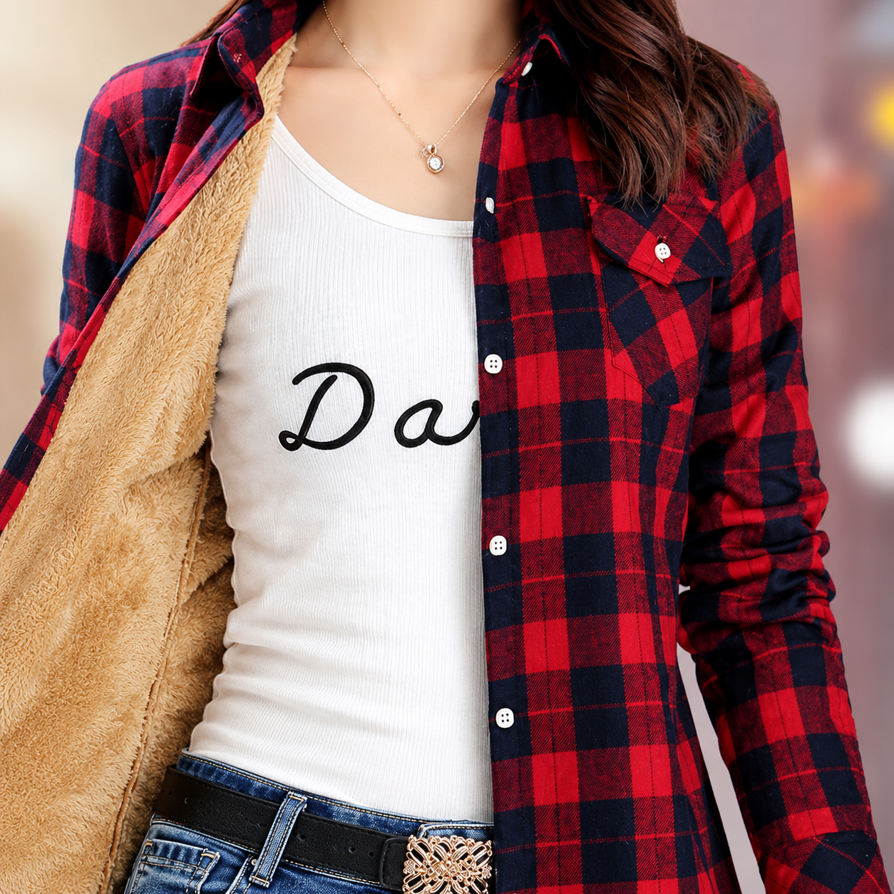 Women's Plaid Flannel Shirt | Warm Long Sleeve Shirt | Laylace