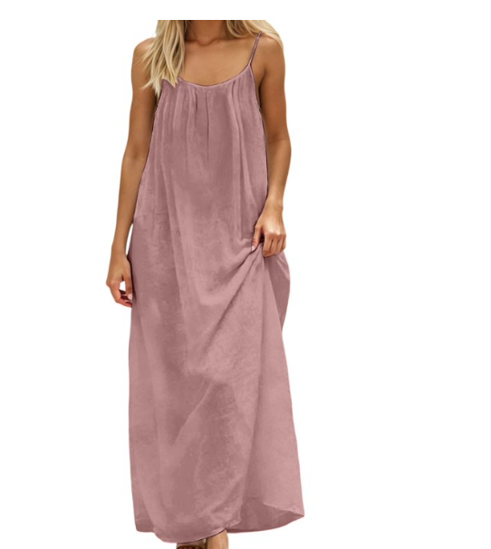 Backless Cami Maxi Dress for Vacation & Honeymoon - Dress Image