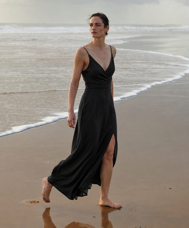 Laylace™ Elegant V-Neck Midi Dress | Date Night, Wedding Guest & Party Dress