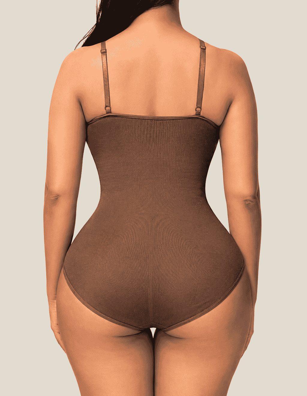 Laylace back view seamless shapewear bodysuit with adjustable straps, body smoothing support, and comfortable curve shaping fit for women