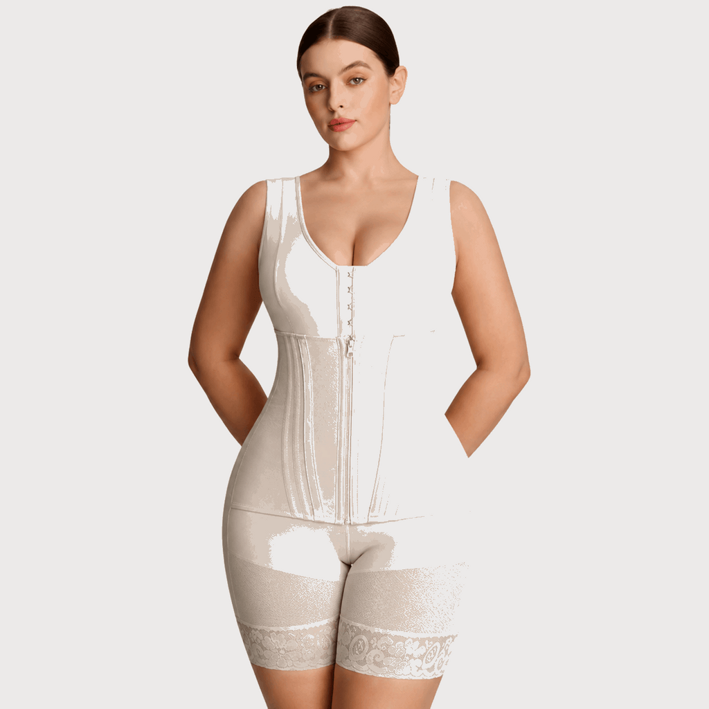 Women_wearing_Colombian_Faja_Shapewear_for_tummy_control_Beige - colour front view