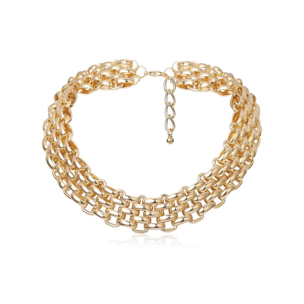 Gold layered chain choker necklace for women's elegance and style