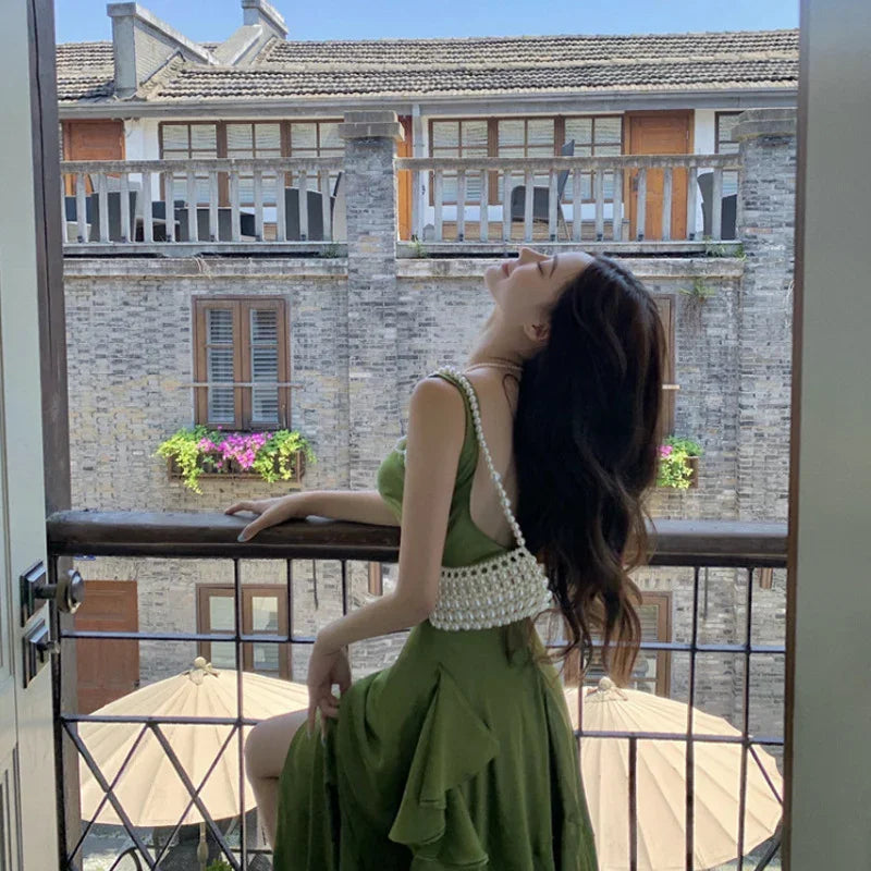 Green Dress Feeling Silk Satin Mermaid Tail