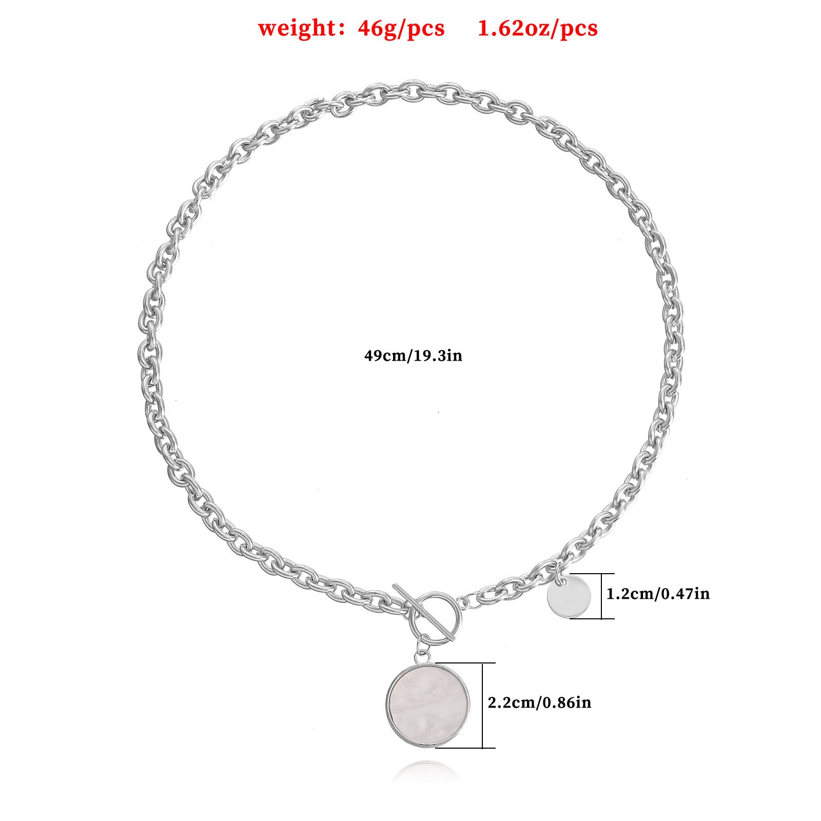 Stitching Chain Imitation Fritillary Pendant Necklace For Women