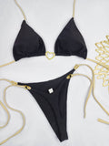 European And American Lace Up Split Swimsuit Set Women's Bikini Swimsuit - Laylace
