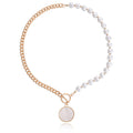 Stitching Chain Imitation Fritillary Pendant Necklace For Women