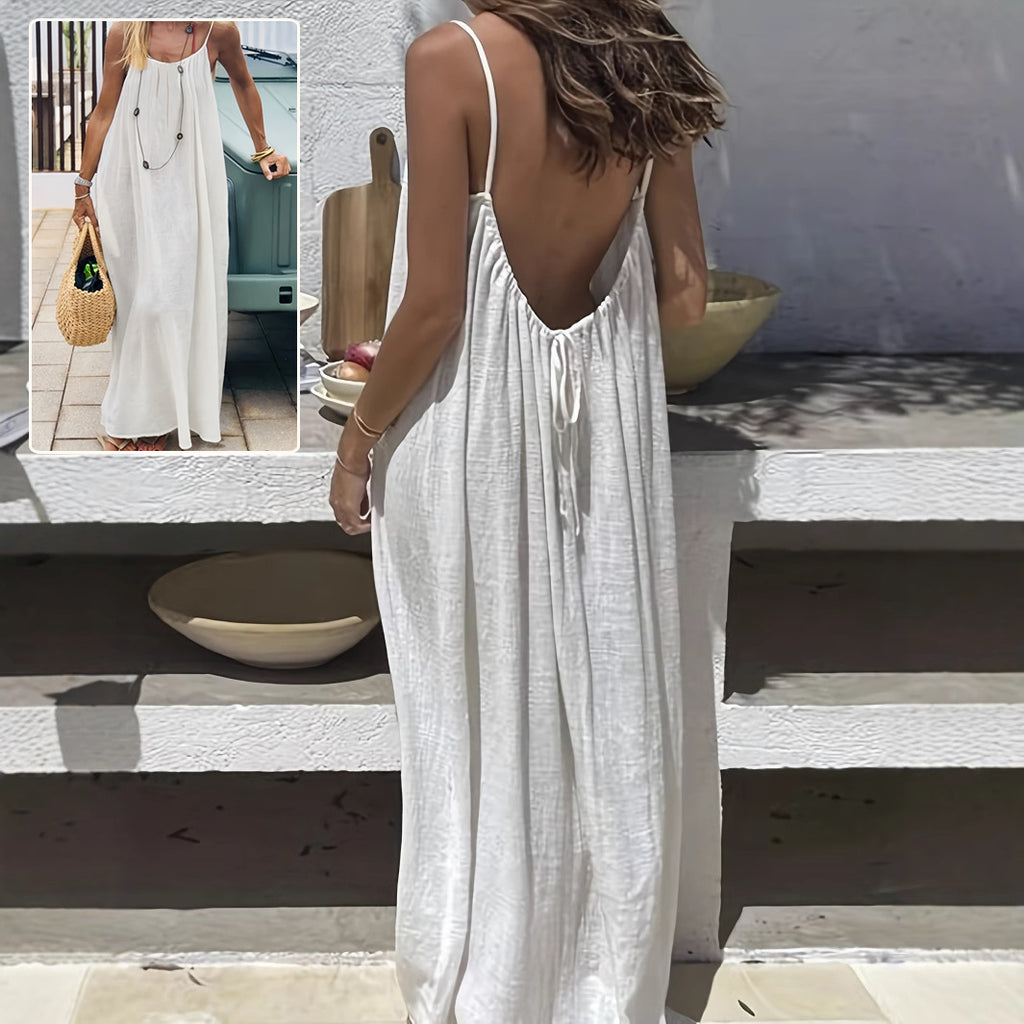 Backless Cami Maxi Dress for Vacation & Honeymoon