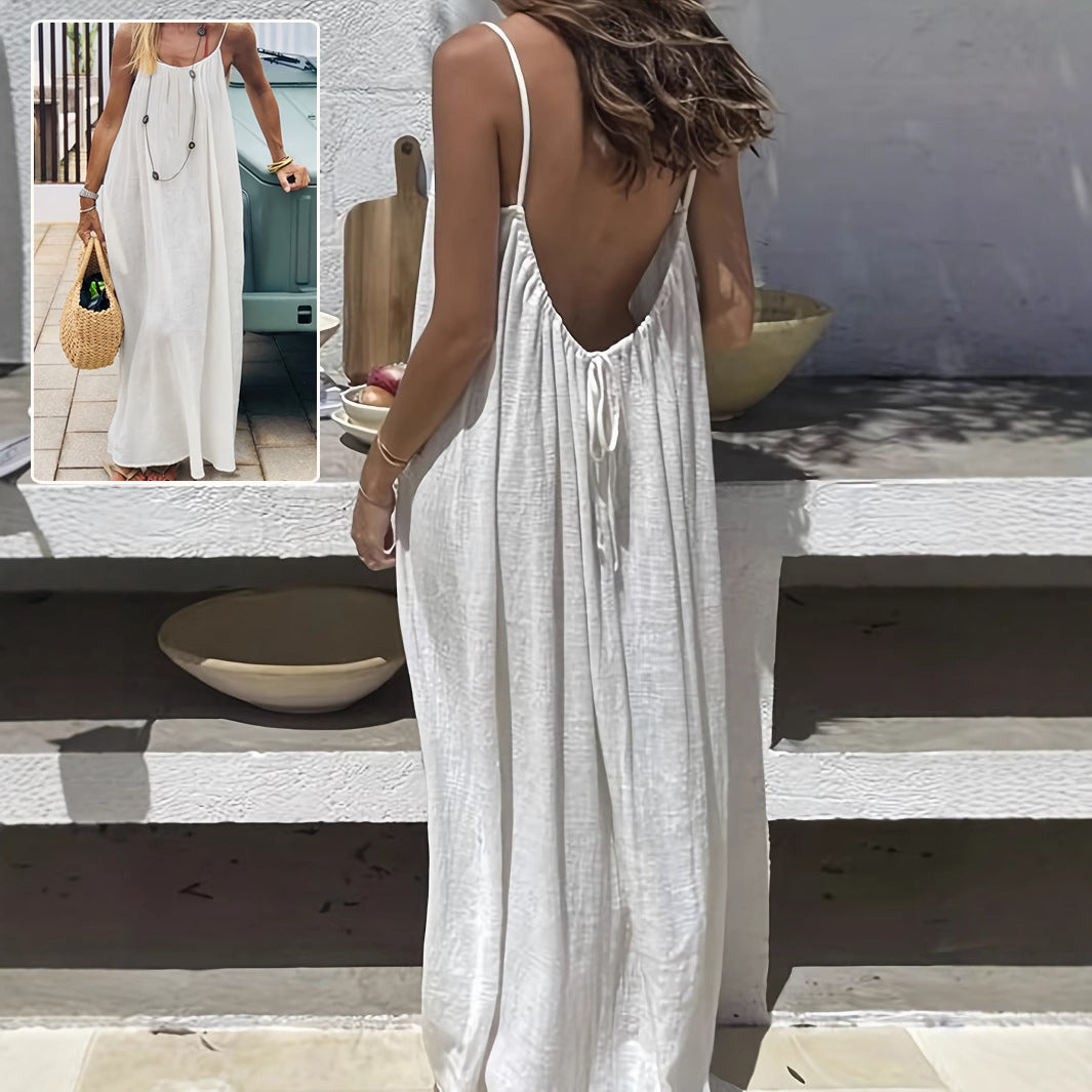 Backless Cami Maxi Dress for Vacation & Honeymoon