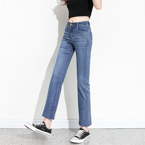 Cigarette-cut Rhinestone-studded Slim Straight-leg Wide-leg Pants - Laylace