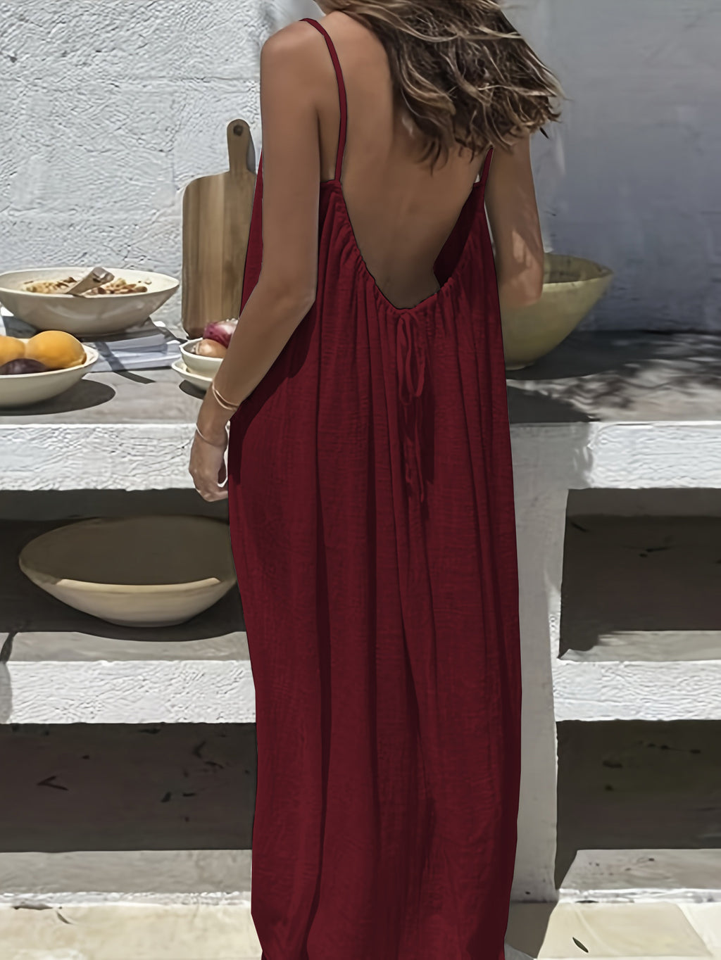 Backless Cami Maxi Dress for Vacation & Honeymoon