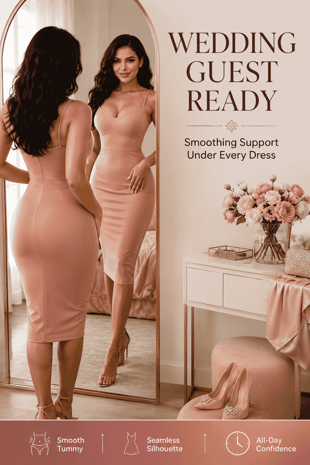 Full body smoothing bodysuit shapewear for weddings date nights parties and travel outfits
