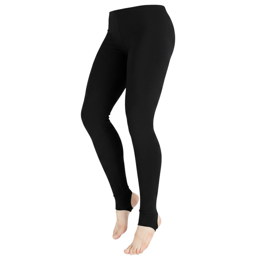 Laylace black velvet winter leggings with stirrup design for warmth and a slim fit