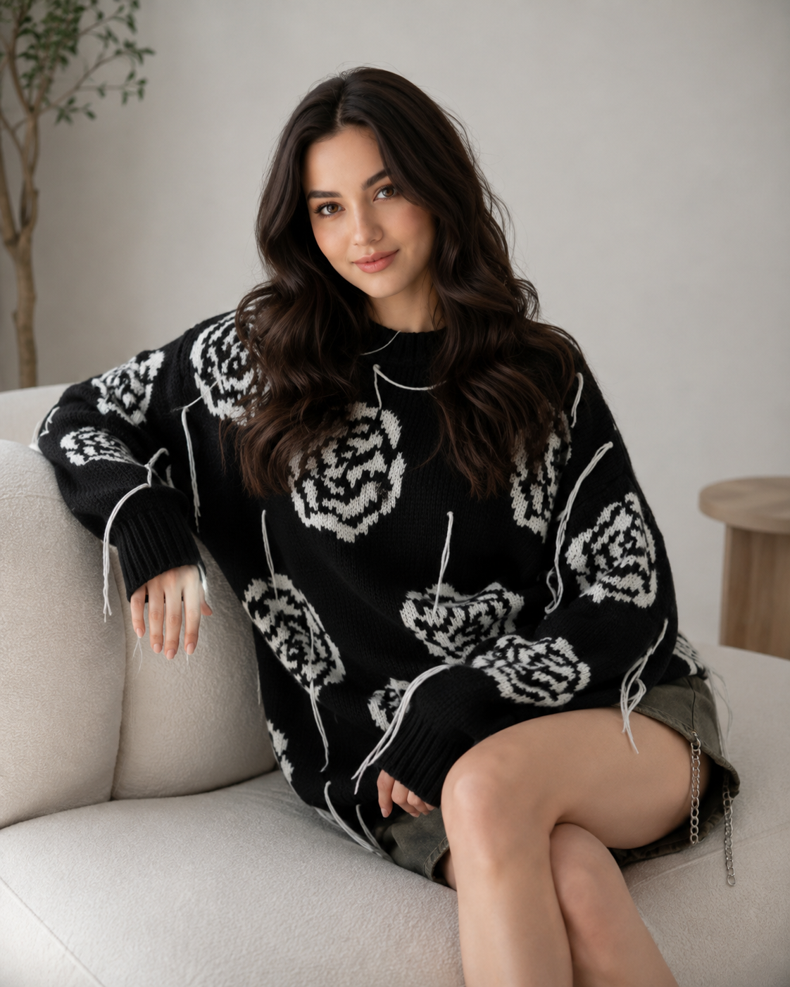 Women's Autumn And Winter Comfortable Outerwear Inner Wear Flower Top