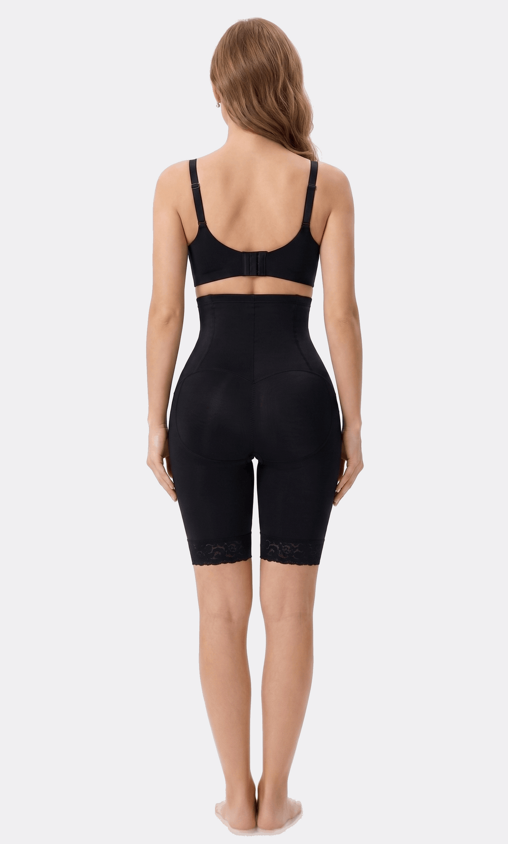 Seamless tummy control shapewear bodysuit for wearing under fitted dresses and formal outfits
