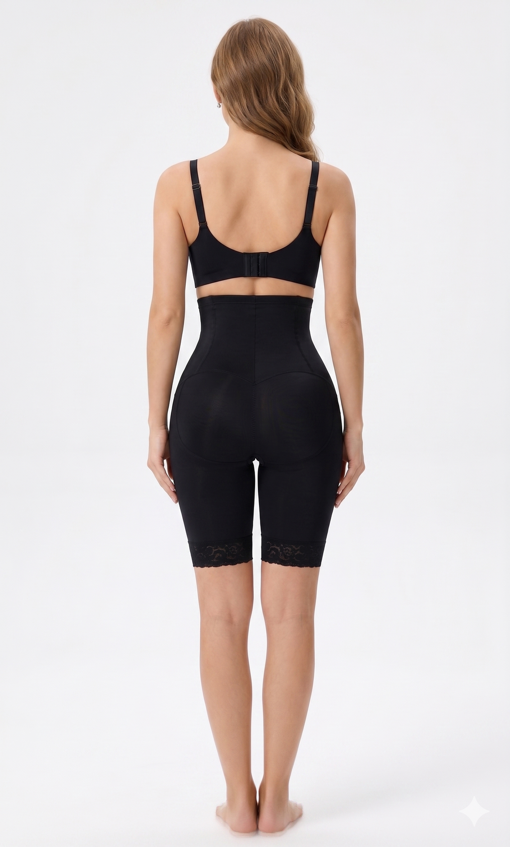 Seamless tummy control shapewear bodysuit for wearing under fitted dresses and formal outfits