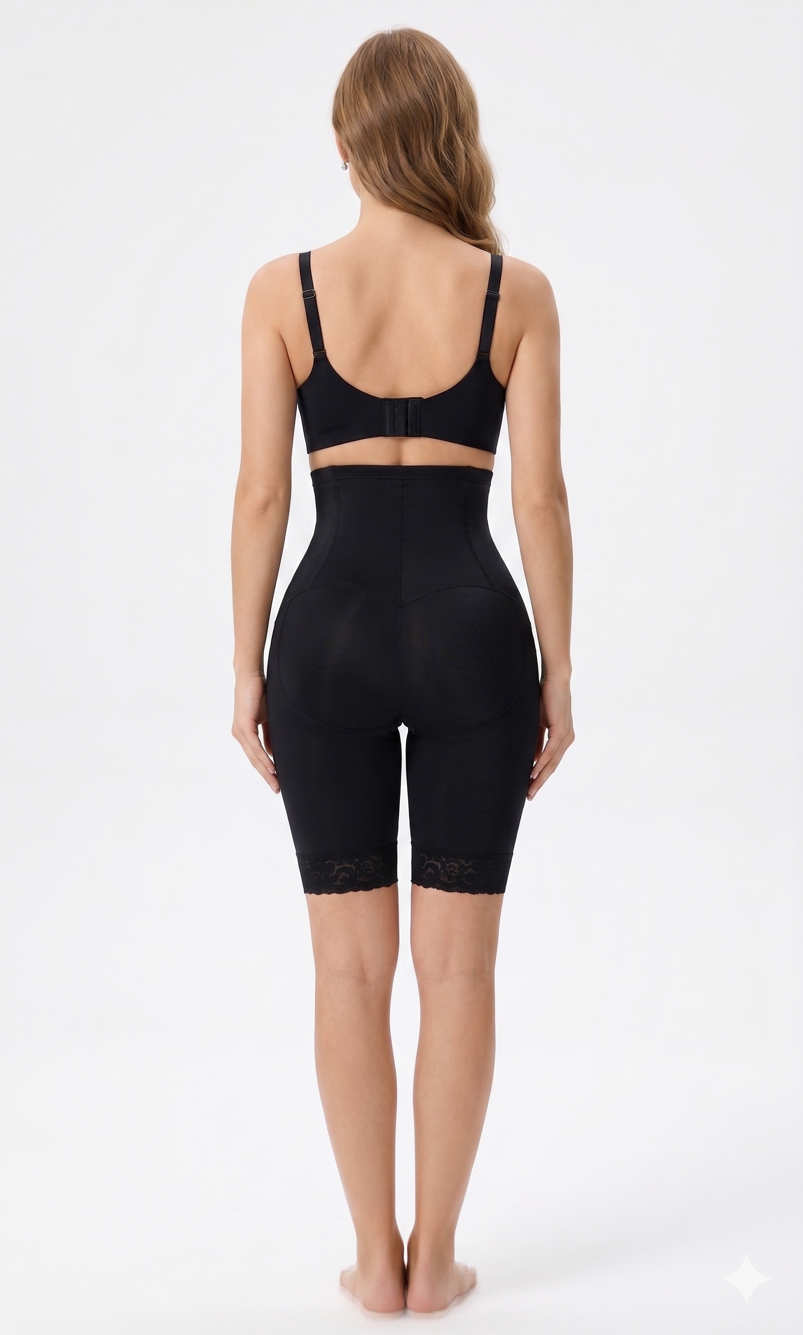 Seamless tummy control shapewear bodysuit for wearing under fitted dresses and formal outfits