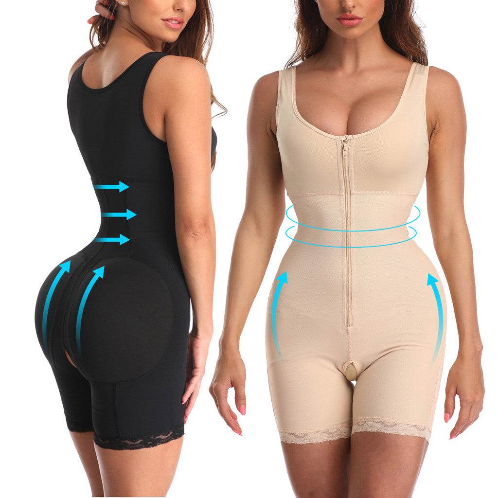 Shapewear front and back comparison 